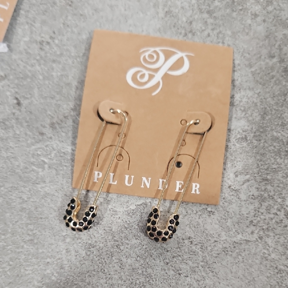 Plunder Gold and Black Earrings